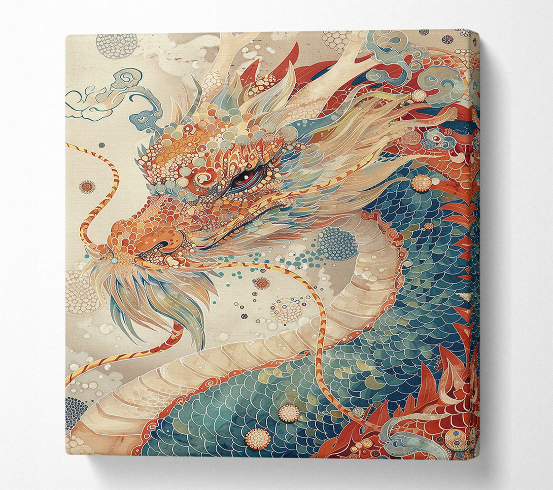  A Canvas Print of Golden Dragon Dreamscape Canvas Art