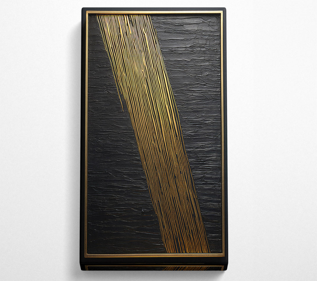  A Canvas Print of Gold Stripes Black Cracks Canvas Wall Art