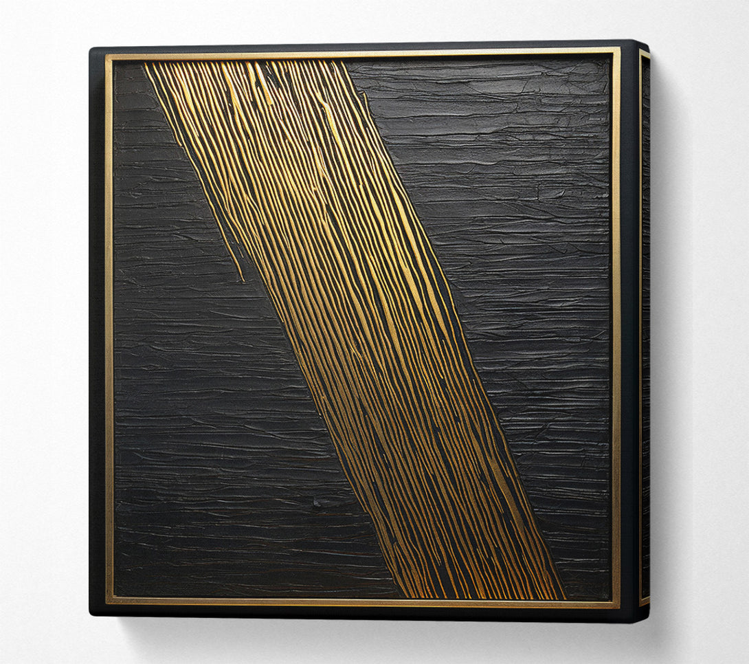  A Canvas Print of Gold Stripes Black Cracks Canvas Wall Art