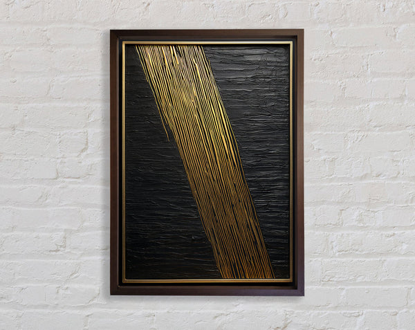 Gold Stripes Walnut Cracks Framed Print