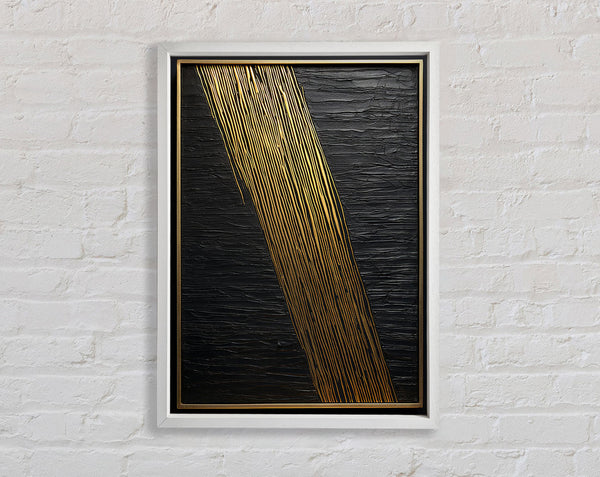 Gold Stripes White Cracks Framed Print