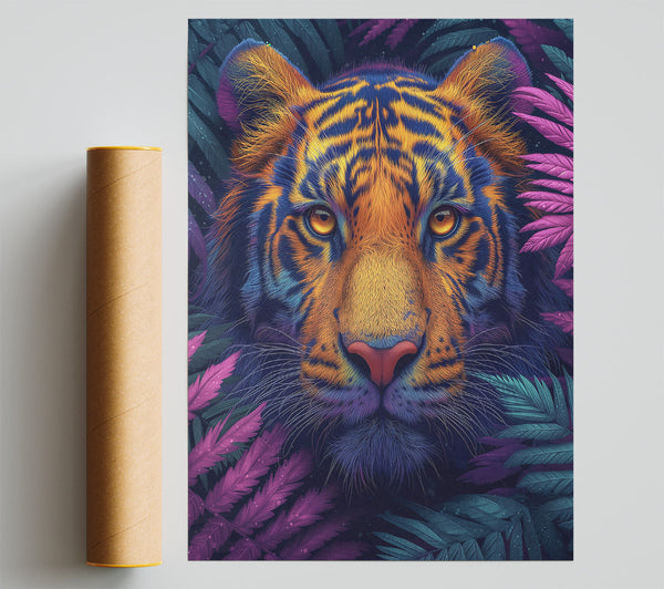 Purple Tiger'S Gaze Print