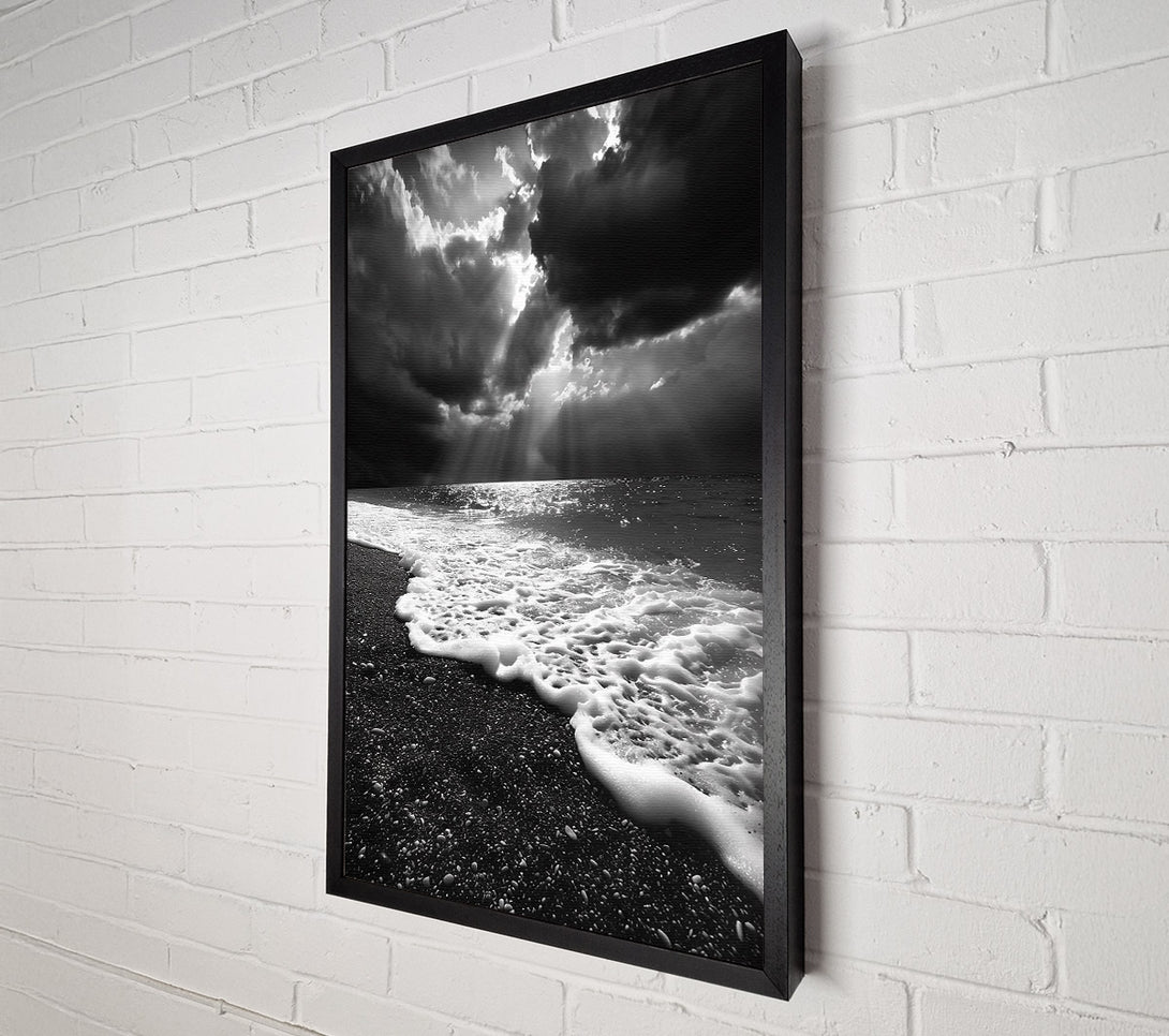  A Canvas Print of White Waves On Black Sand Canvas Art