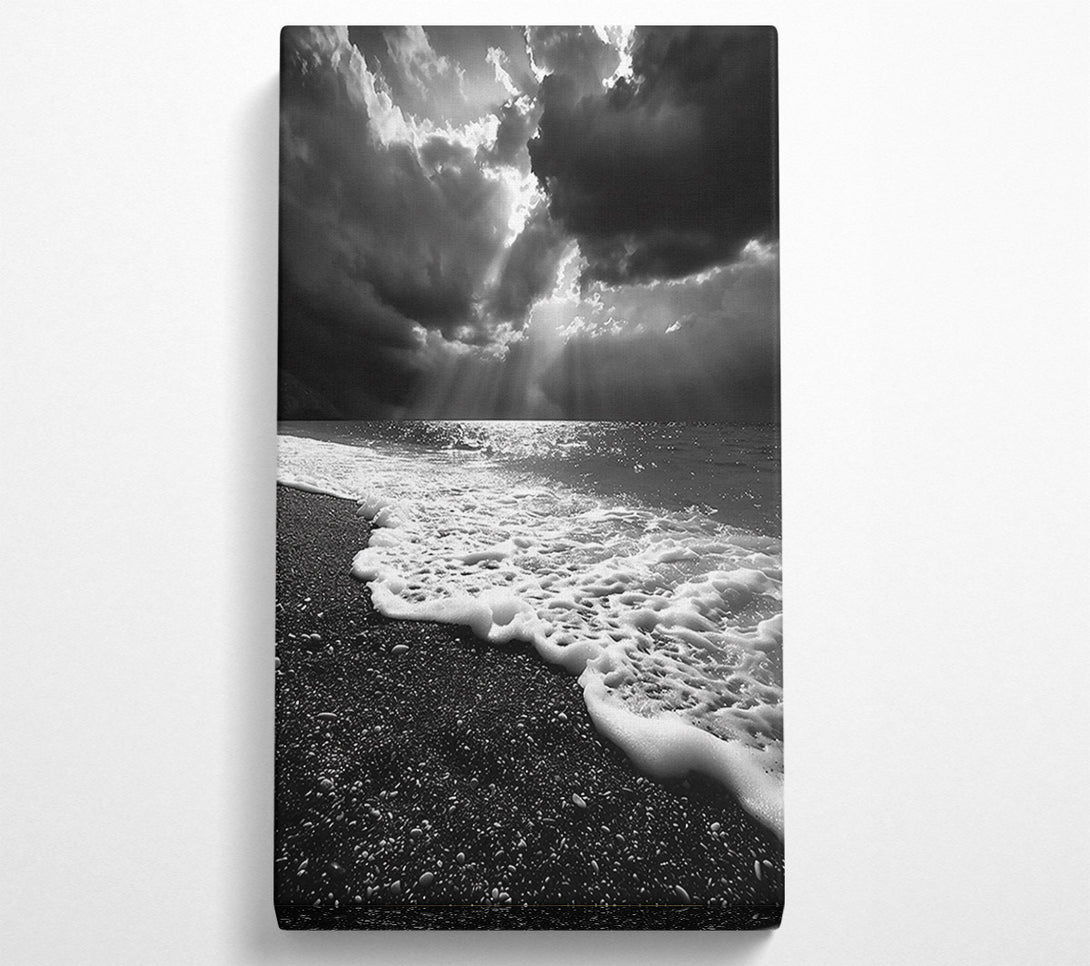  A Canvas Print of White Waves On Black Sand Canvas Art