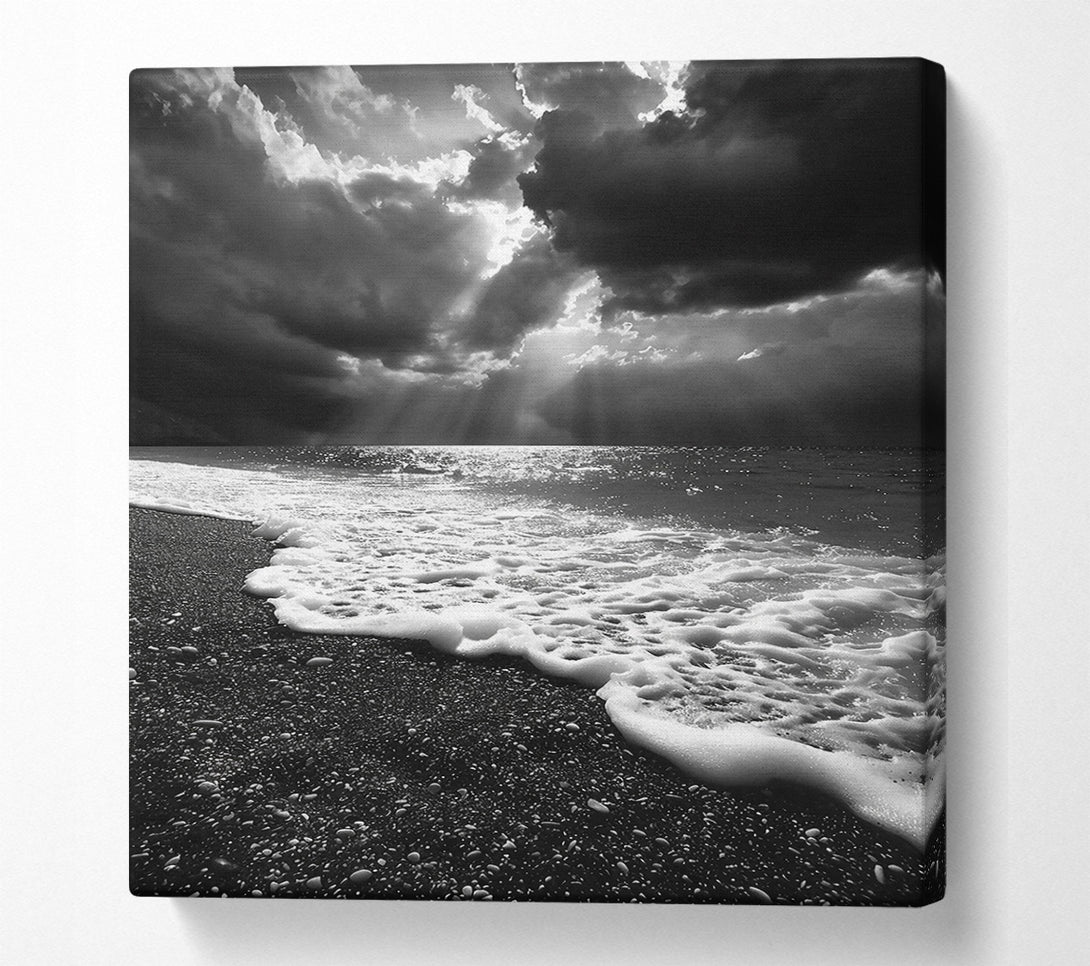  A Canvas Print of White Waves On Black Sand Canvas Art