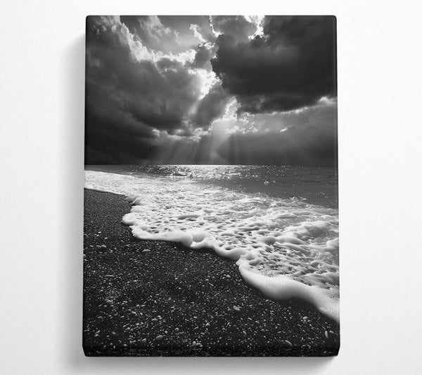  A Canvas Print of White Waves On Black Sand Canvas Art
