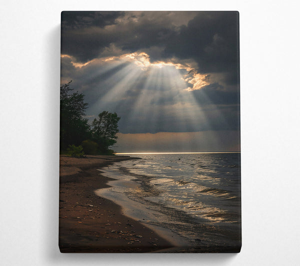  A Canvas Print of Golden Light Through Clouds Canvas Art