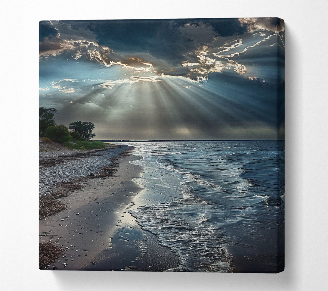  A Canvas Print of Blue Skies Over Shore Canvas Art