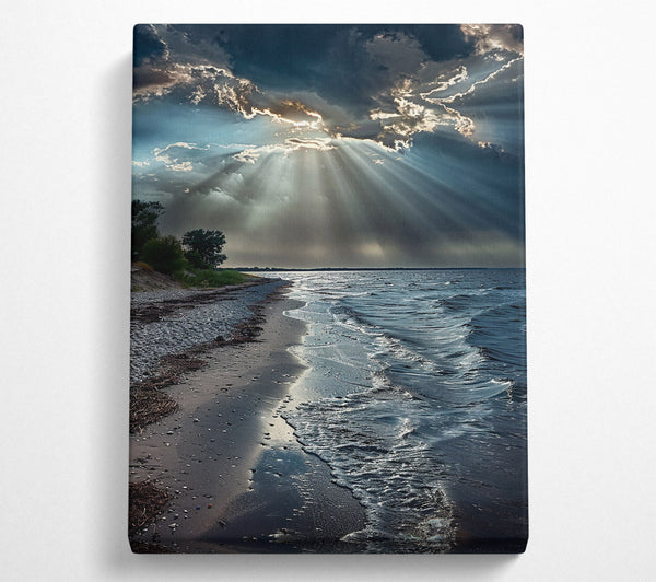  A Canvas Print of Blue Skies Over Shore Canvas Art