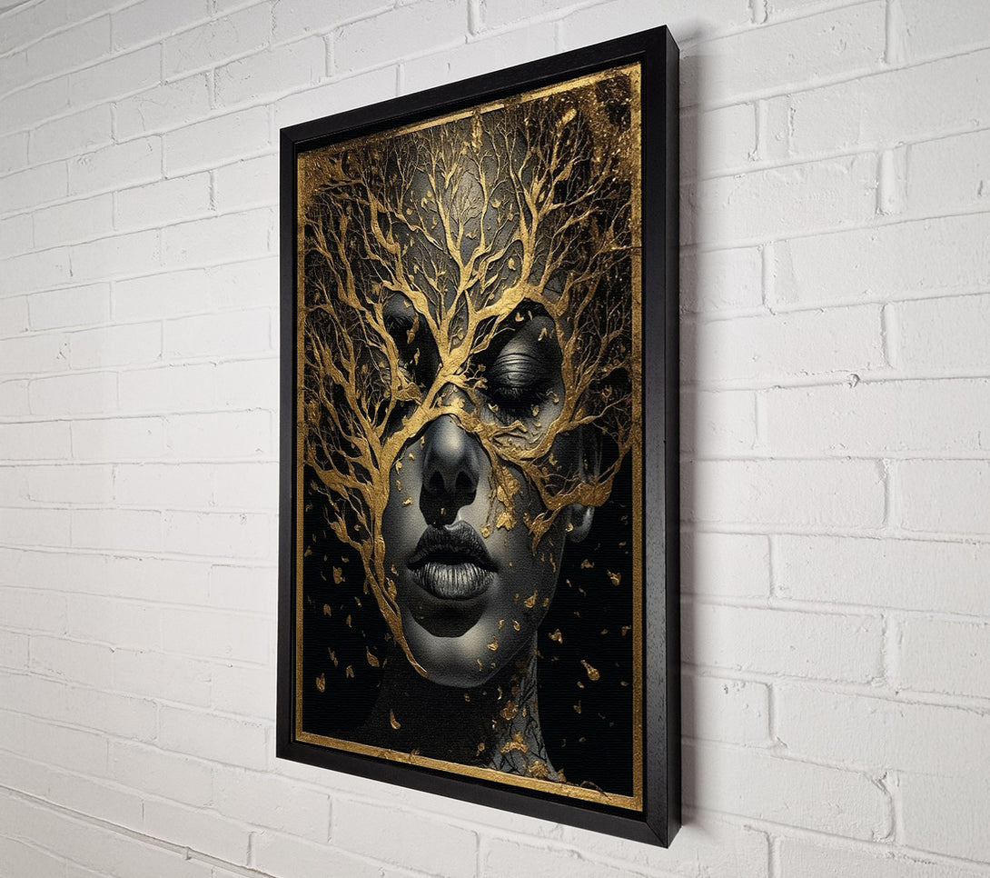  A Canvas Print of Gold Tree Face Canvas Print