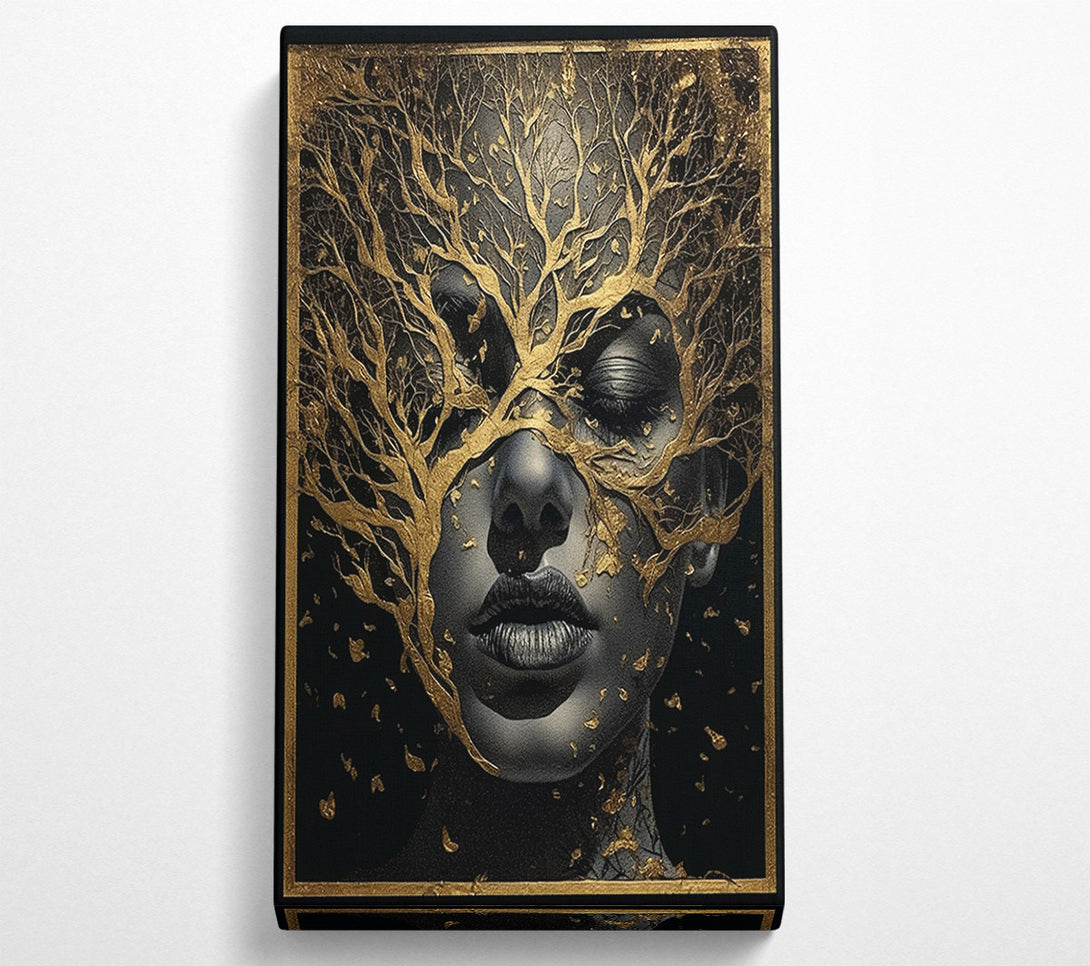  A Canvas Print of Gold Tree Face Canvas Print