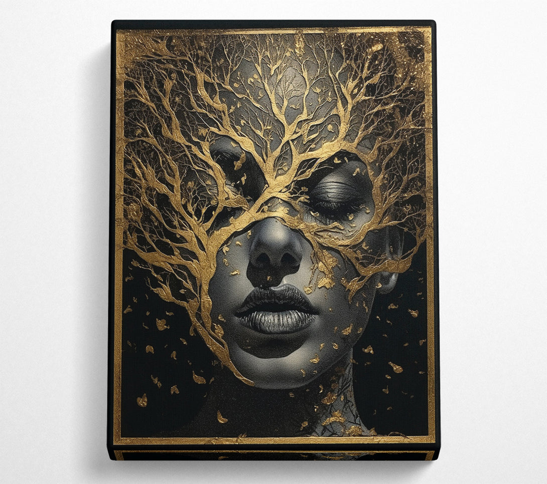  A Canvas Print of Gold Tree Face Canvas Print