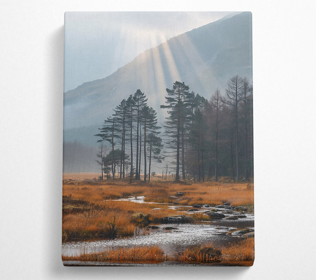  A Canvas Print of Golden Stream Of Light Canvas Wall Art