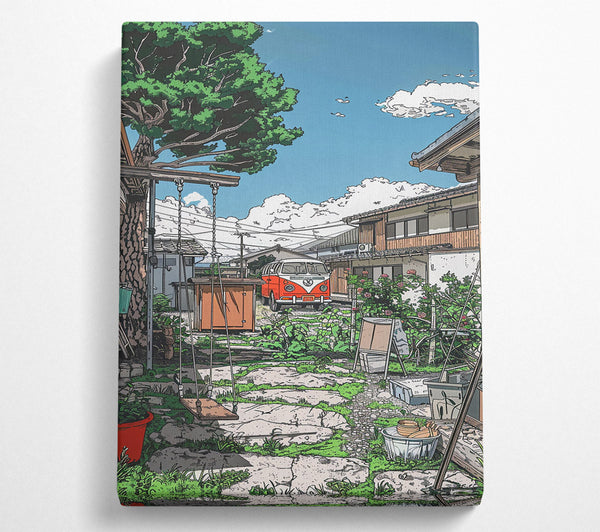  A Canvas Print of Red Van'S Back Yard Canvas Print