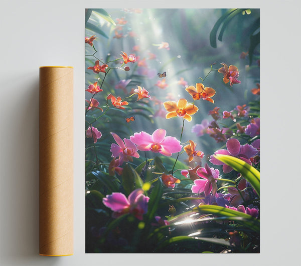 Pink Orchid Sunlight Print
