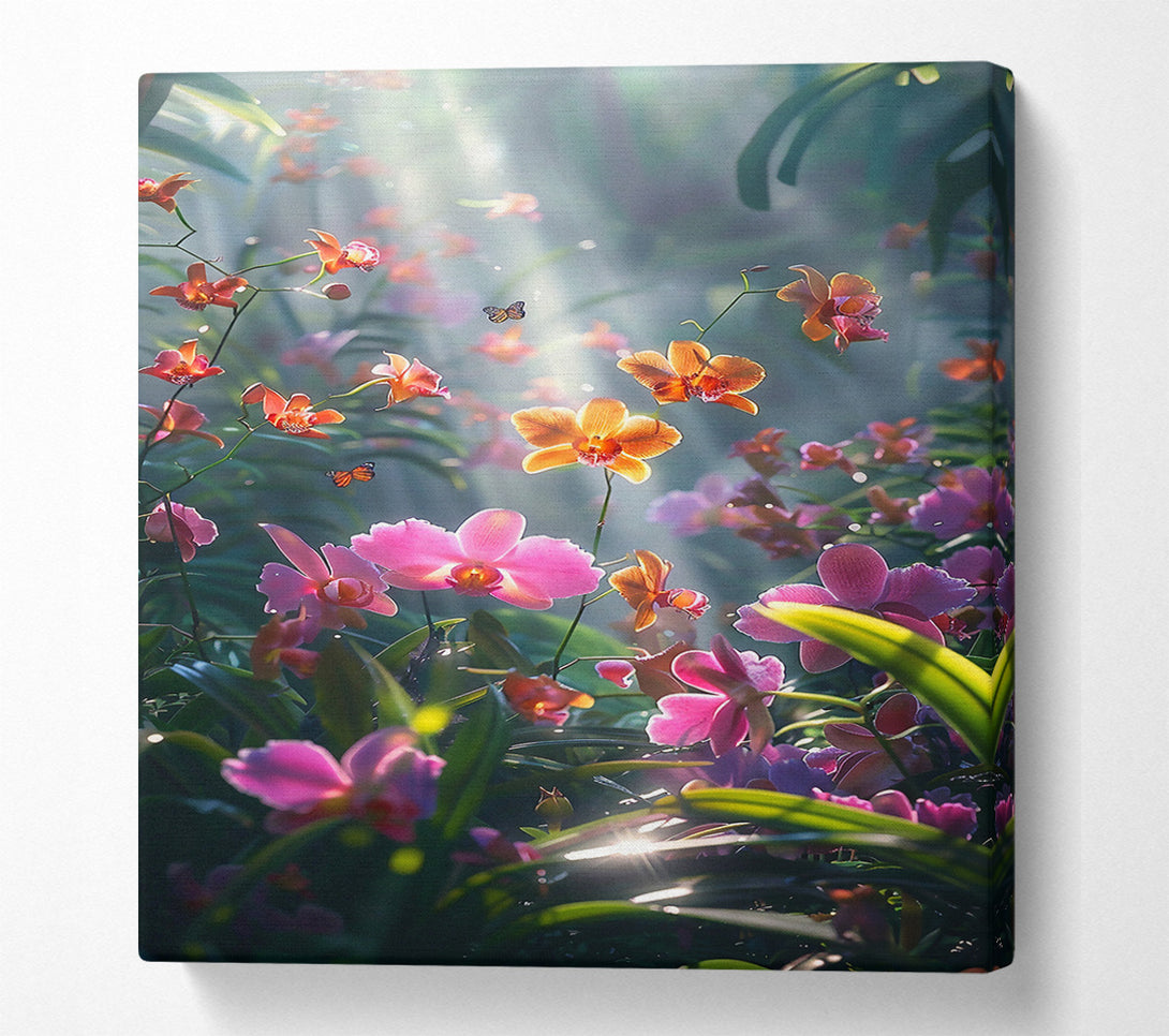  A Canvas Print of Pink Orchid Sunlight Canvas Print