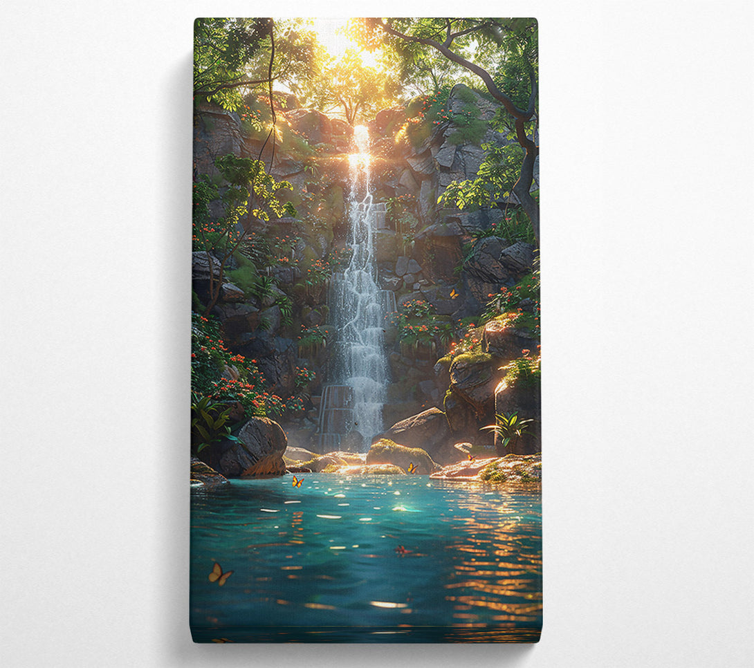 A Canvas Print of Teal Oasis Waterfall Canvas Print