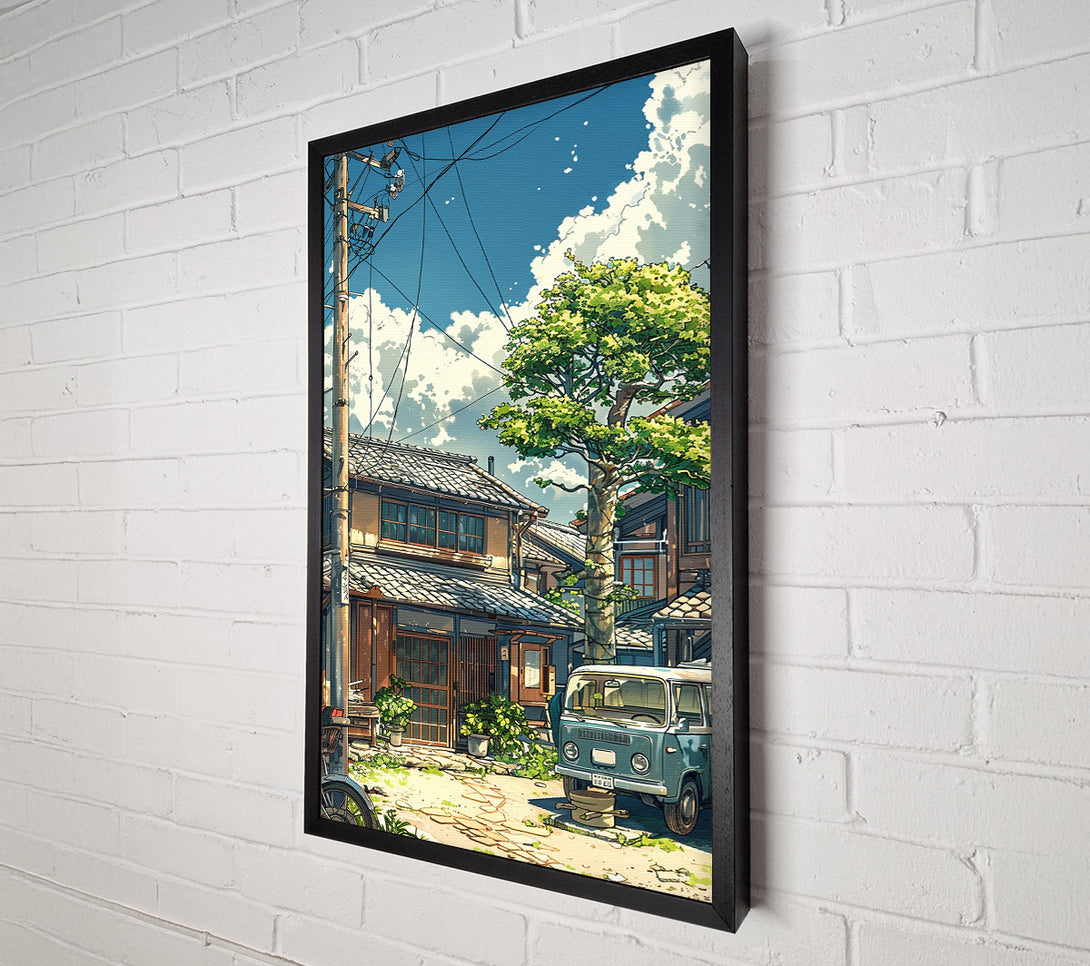  A Canvas Print of Blue Sky Japanese Van Canvas Art