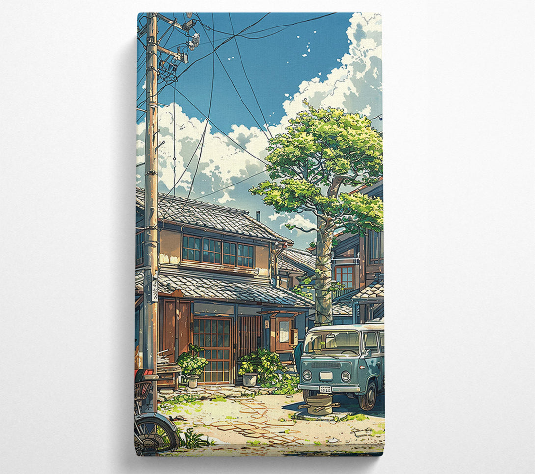  A Canvas Print of Blue Sky Japanese Van Canvas Art