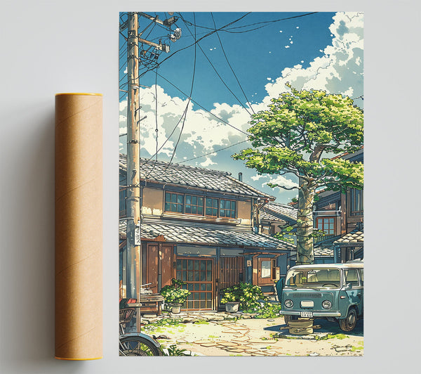 Blue Sky Japanese Van Giclee Print