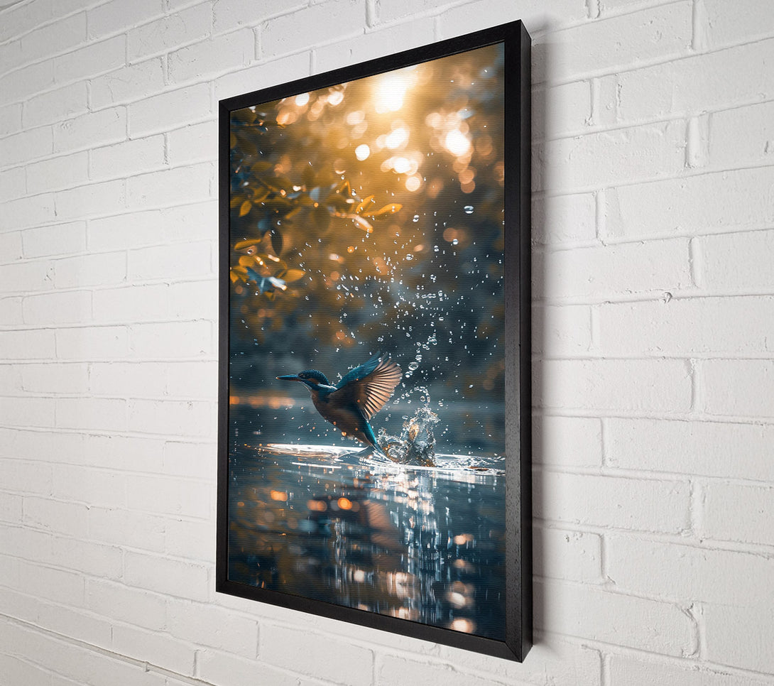 A Canvas Print of Golden Blue Splash Canvas Wall Art