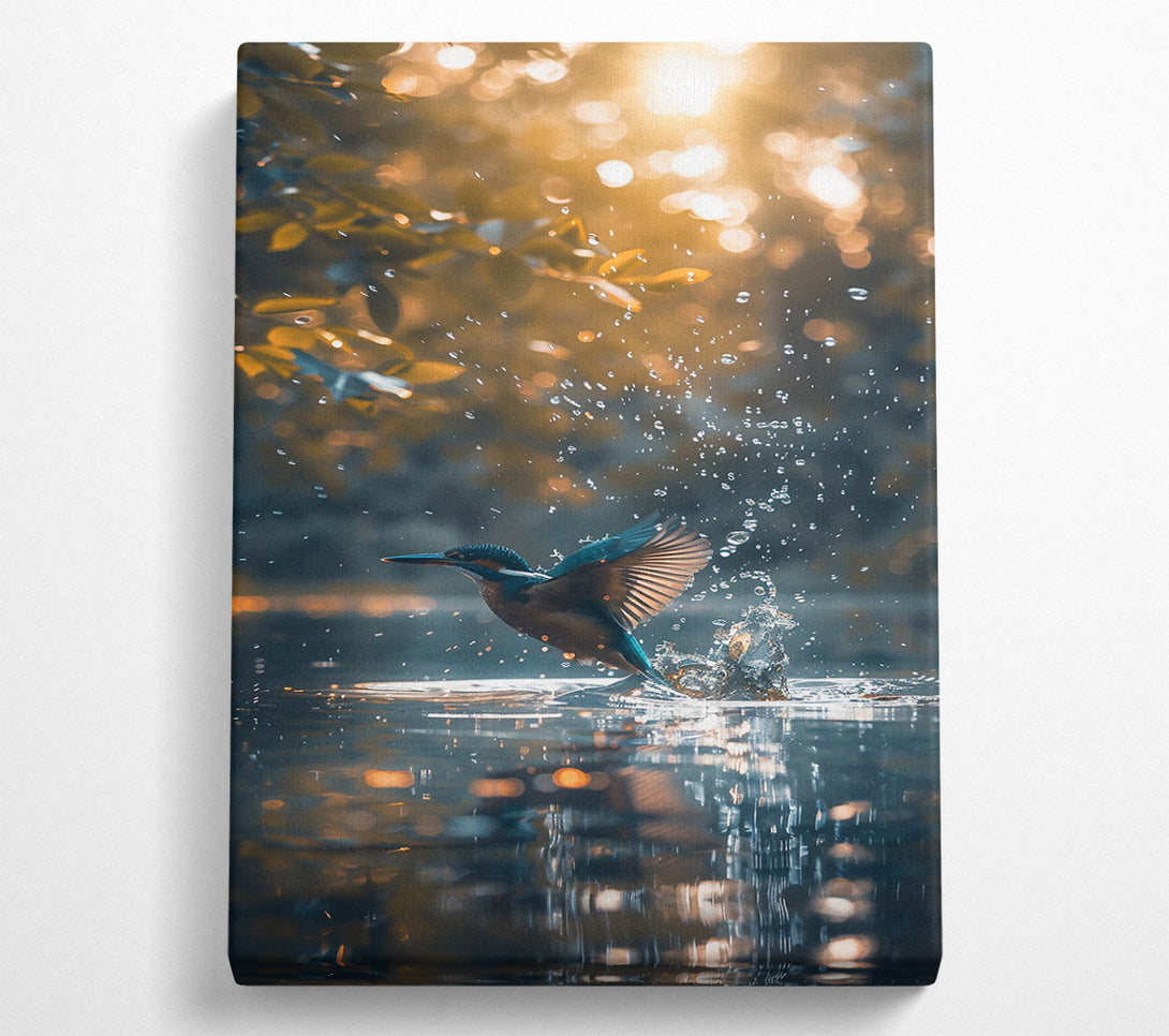  A Canvas Print of Golden Blue Splash Canvas Wall Art