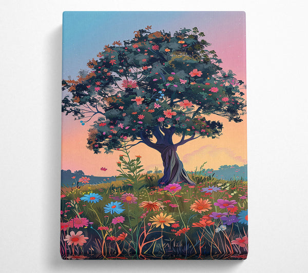  A Canvas Print of Pink Sunset Bloom Canvas Art
