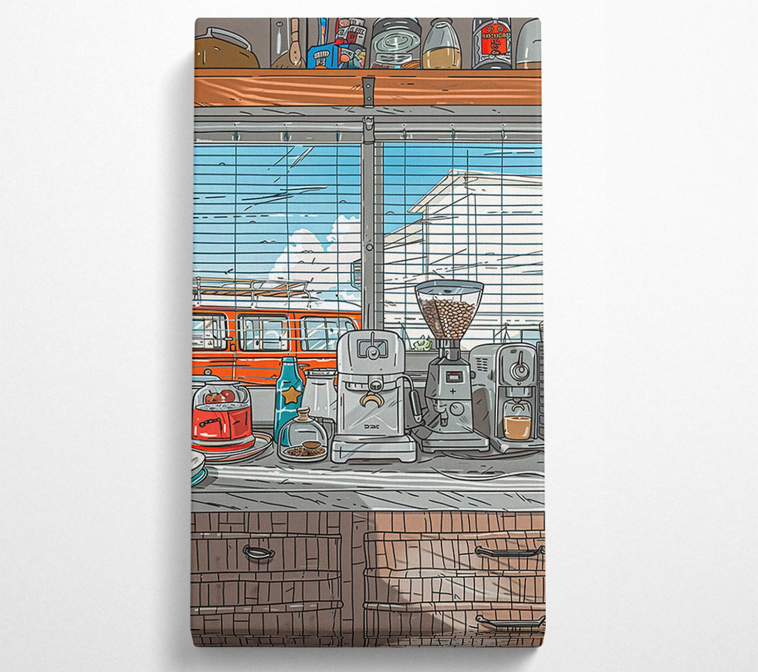  A Canvas Print of Orange Cafe Window Canvas Wall Art