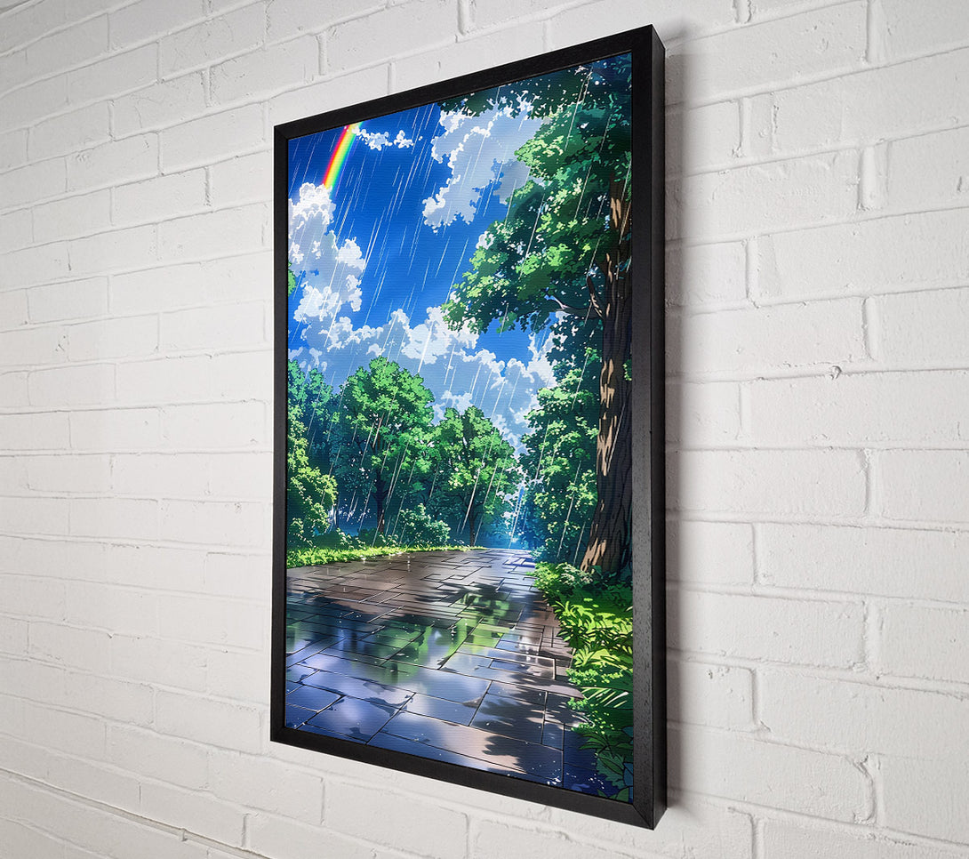  A Canvas Print of Blue Rain Pathway Canvas Wall Art