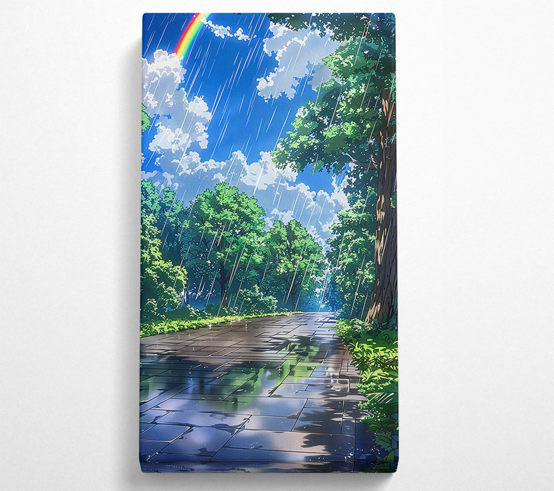  A Canvas Print of Blue Rain Pathway Canvas Wall Art