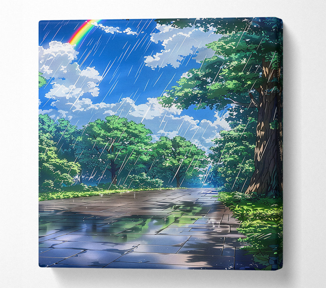  A Canvas Print of Blue Rain Pathway Canvas Wall Art