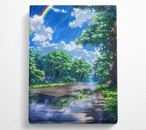  A Canvas Print of Blue Rain Pathway Canvas Wall Art