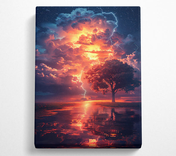  A Canvas Print of Crimson Sky Reflection Canvas Print