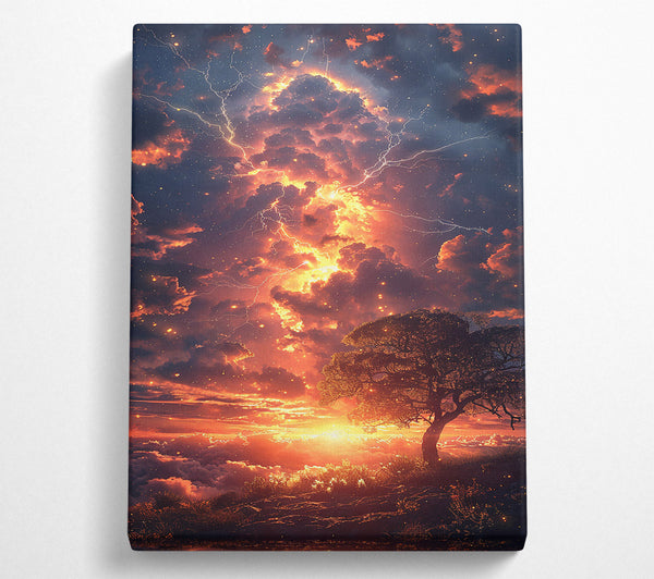  A Canvas Print of Golden Stormy Sunset Canvas Art