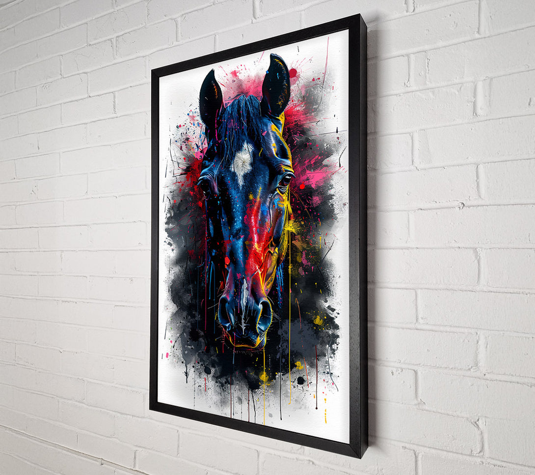 A Canvas Print of Blue Horse Splatter Canvas Art