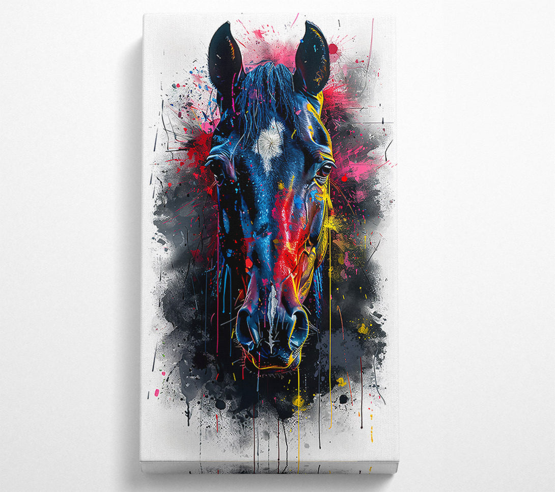  A Canvas Print of Blue Horse Splatter Canvas Art