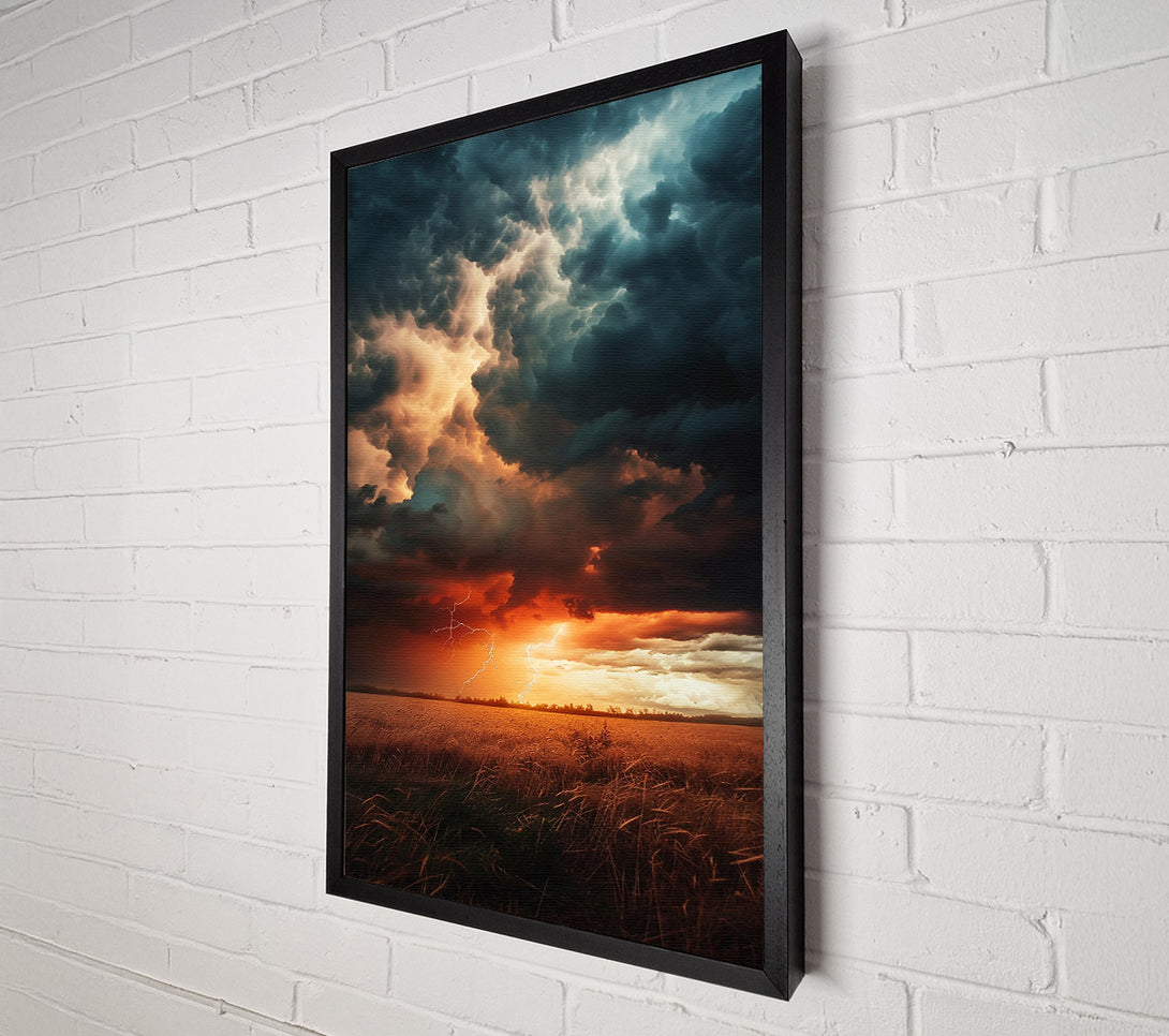  A Canvas Print of Orange Storm Clouds Canvas Print