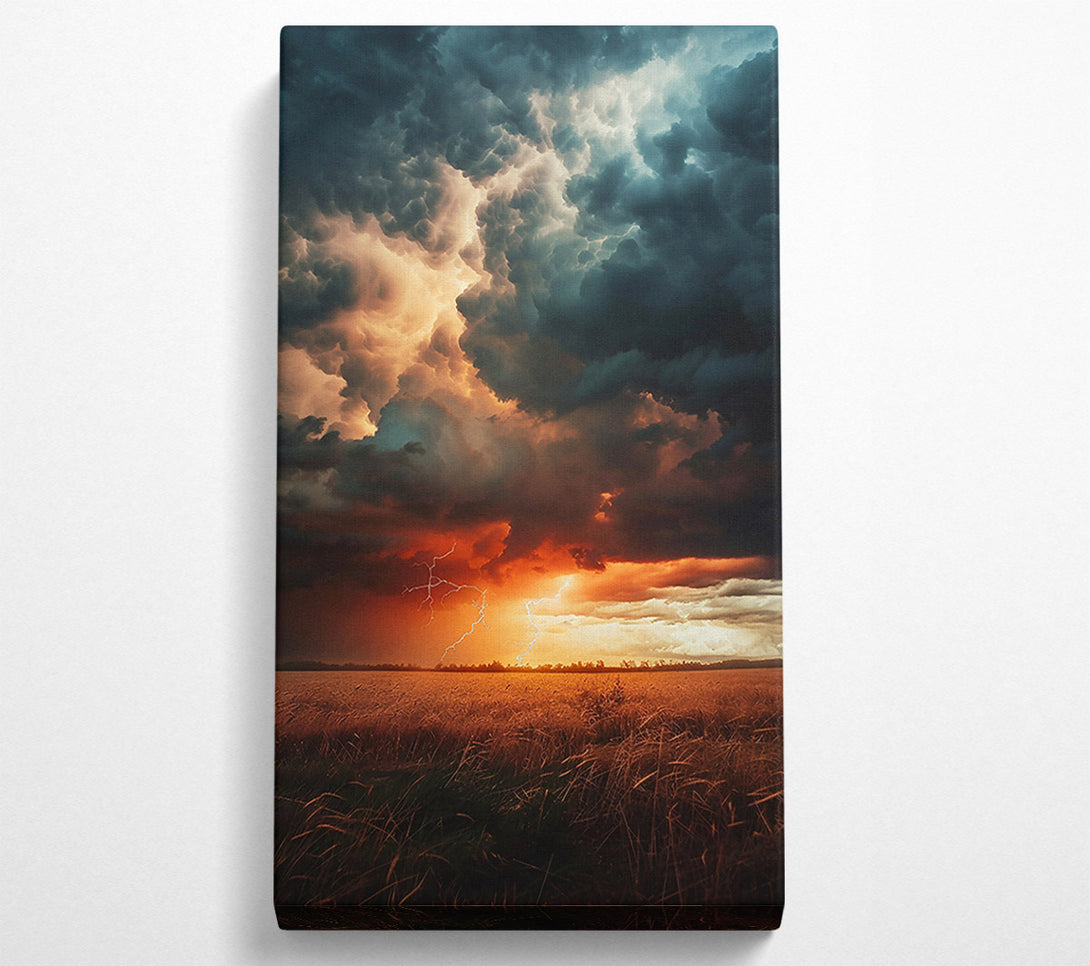  A Canvas Print of Orange Storm Clouds Canvas Print