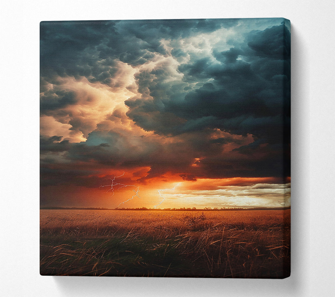  A Canvas Print of Orange Storm Clouds Canvas Print
