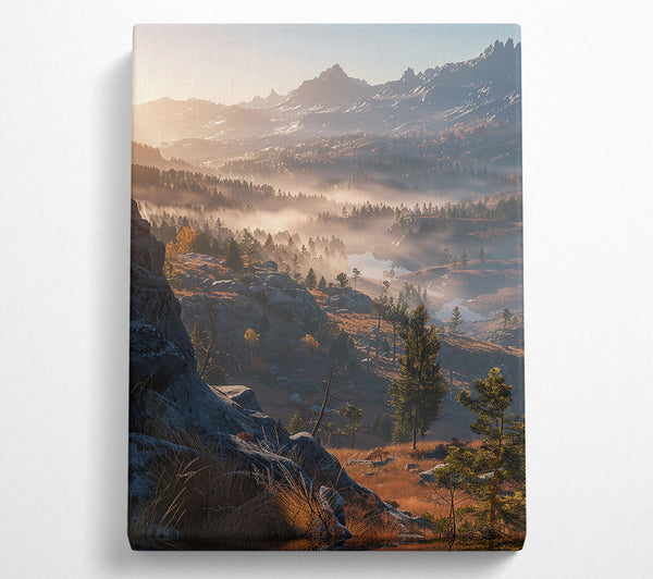  A Canvas Print of Golden Valley Mist Canvas Print
