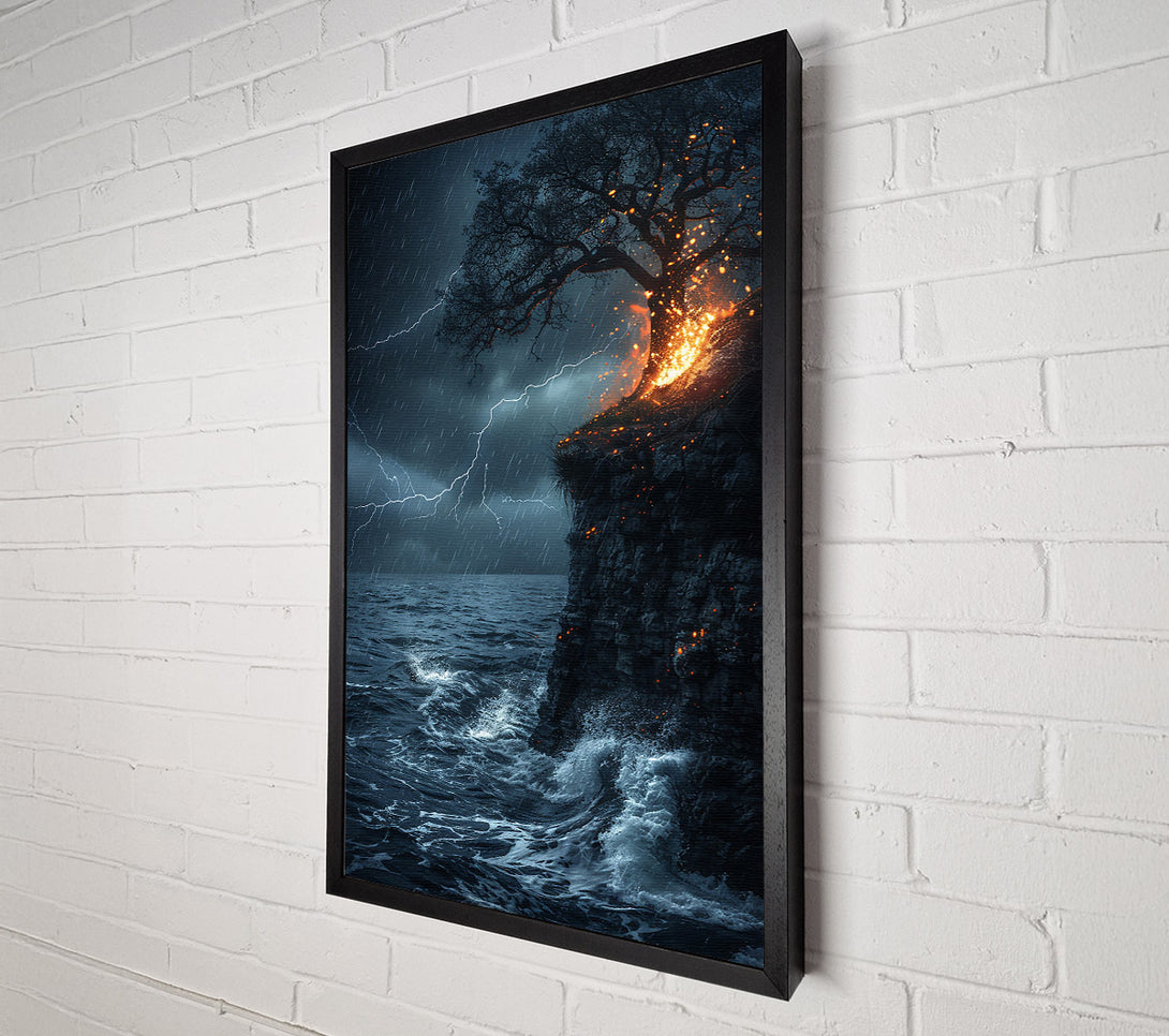  A Canvas Print of Blue Fire Storm Canvas Print