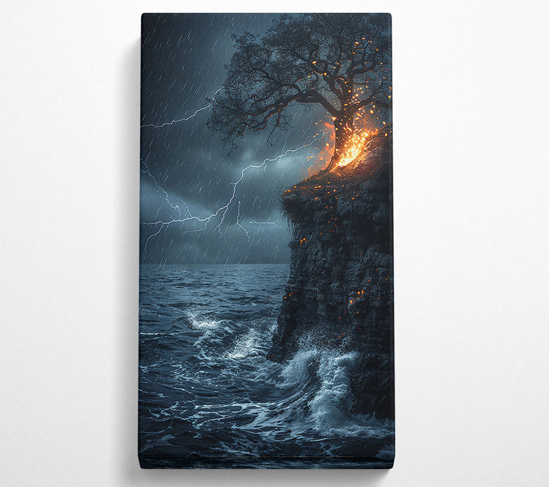  A Canvas Print of Blue Fire Storm Canvas Print