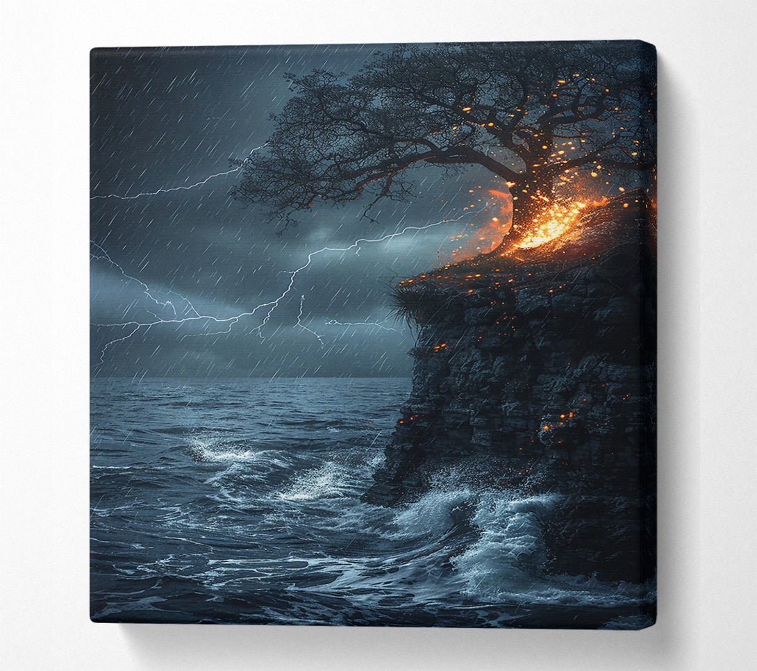  A Canvas Print of Blue Fire Storm Canvas Print