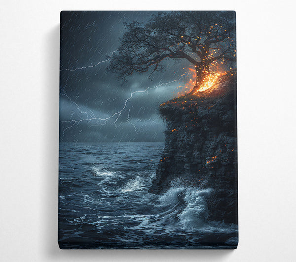  A Canvas Print of Blue Fire Storm Canvas Print