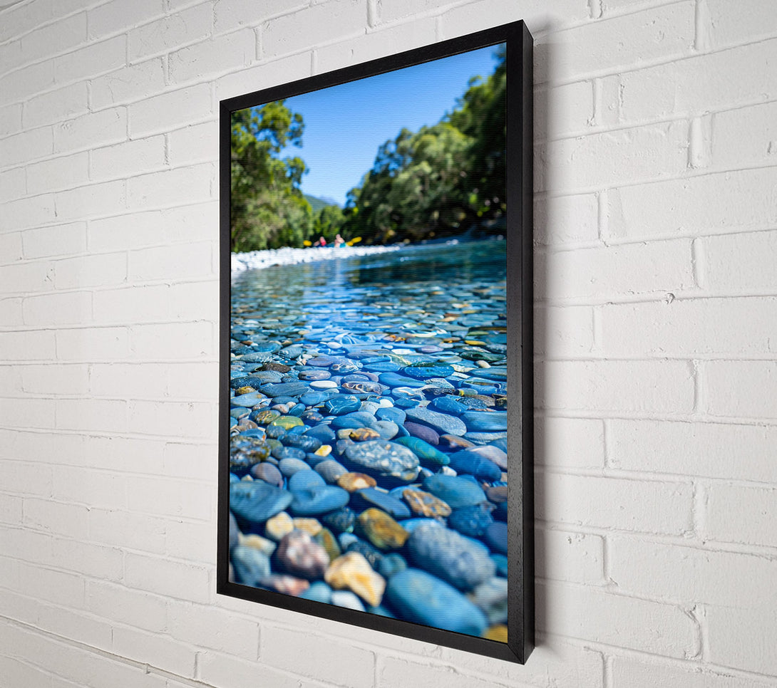  A Canvas Print of Aqua River Stones Canvas Print