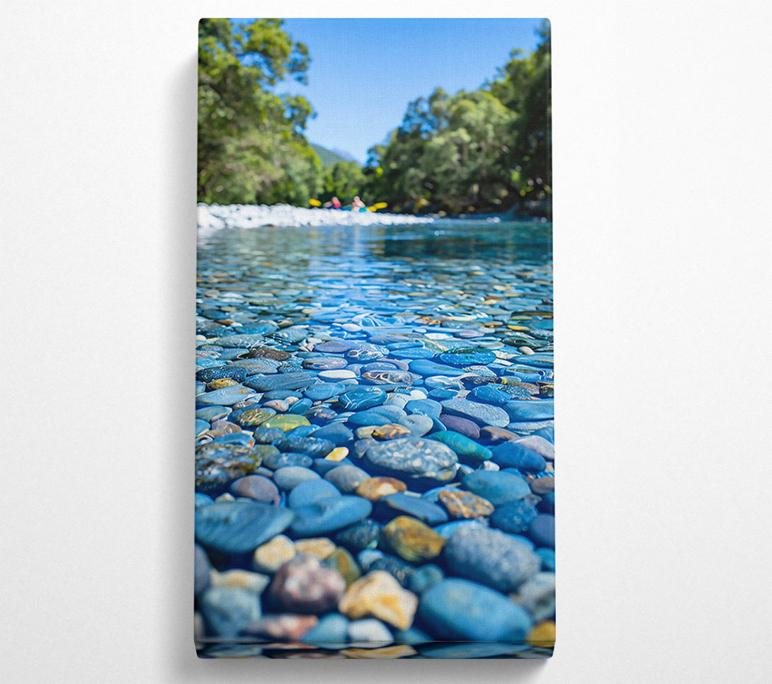  A Canvas Print of Aqua River Stones Canvas Print