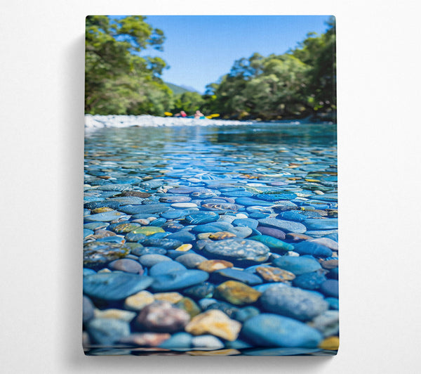  A Canvas Print of Aqua River Stones Canvas Print