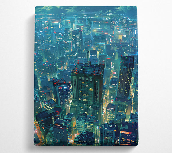  A Canvas Print of Emerald City Skyline Canvas Wall Art