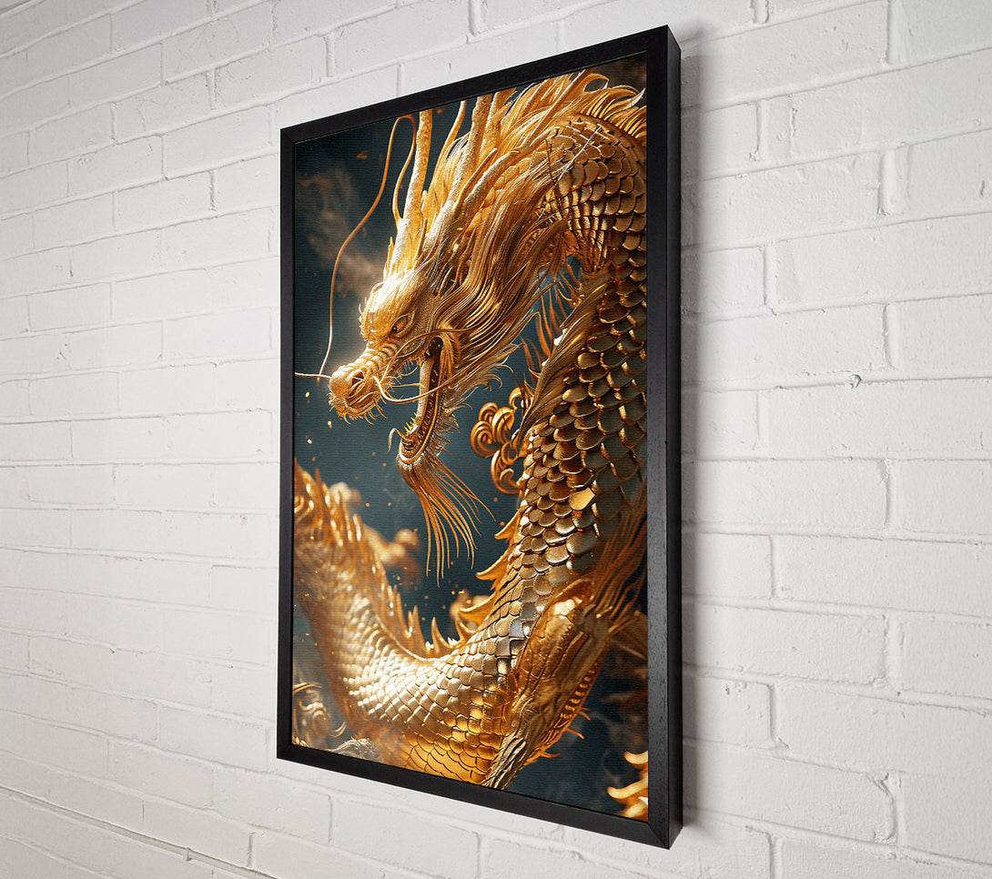  A Canvas Print of Golden Dragon Canvas Print