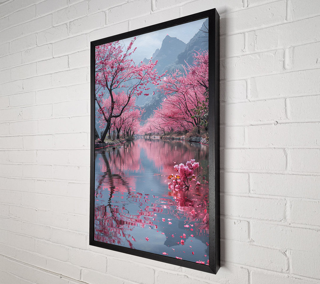  A Canvas Print of Pink Reflection On Water Canvas Print